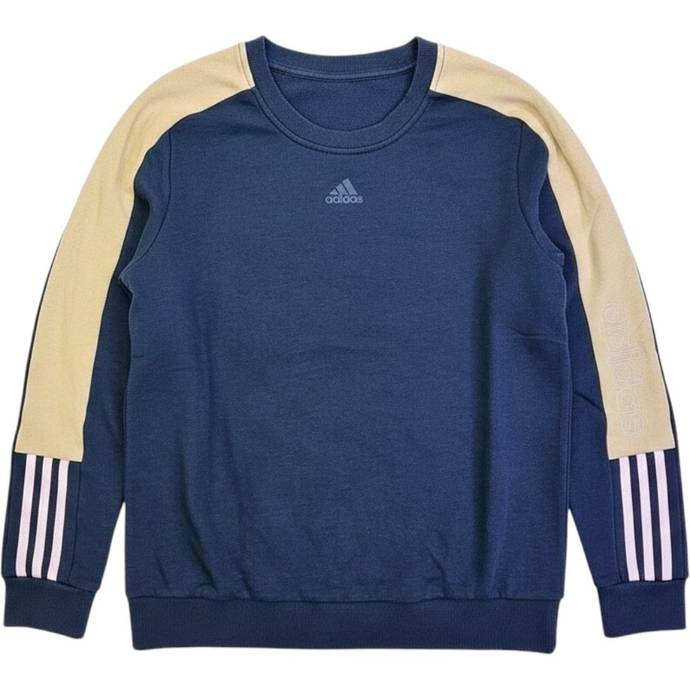 Adidas‎ Mens Navy Blue Colorblock Crewneck Sweatshirt Pink Stripes Size M